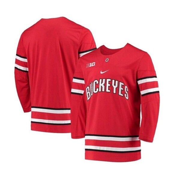 Nike Ohio State Buckeyes Team Hockey Jersey OSU Mens Size Large Big Ten Red - Picture 1 of 8
